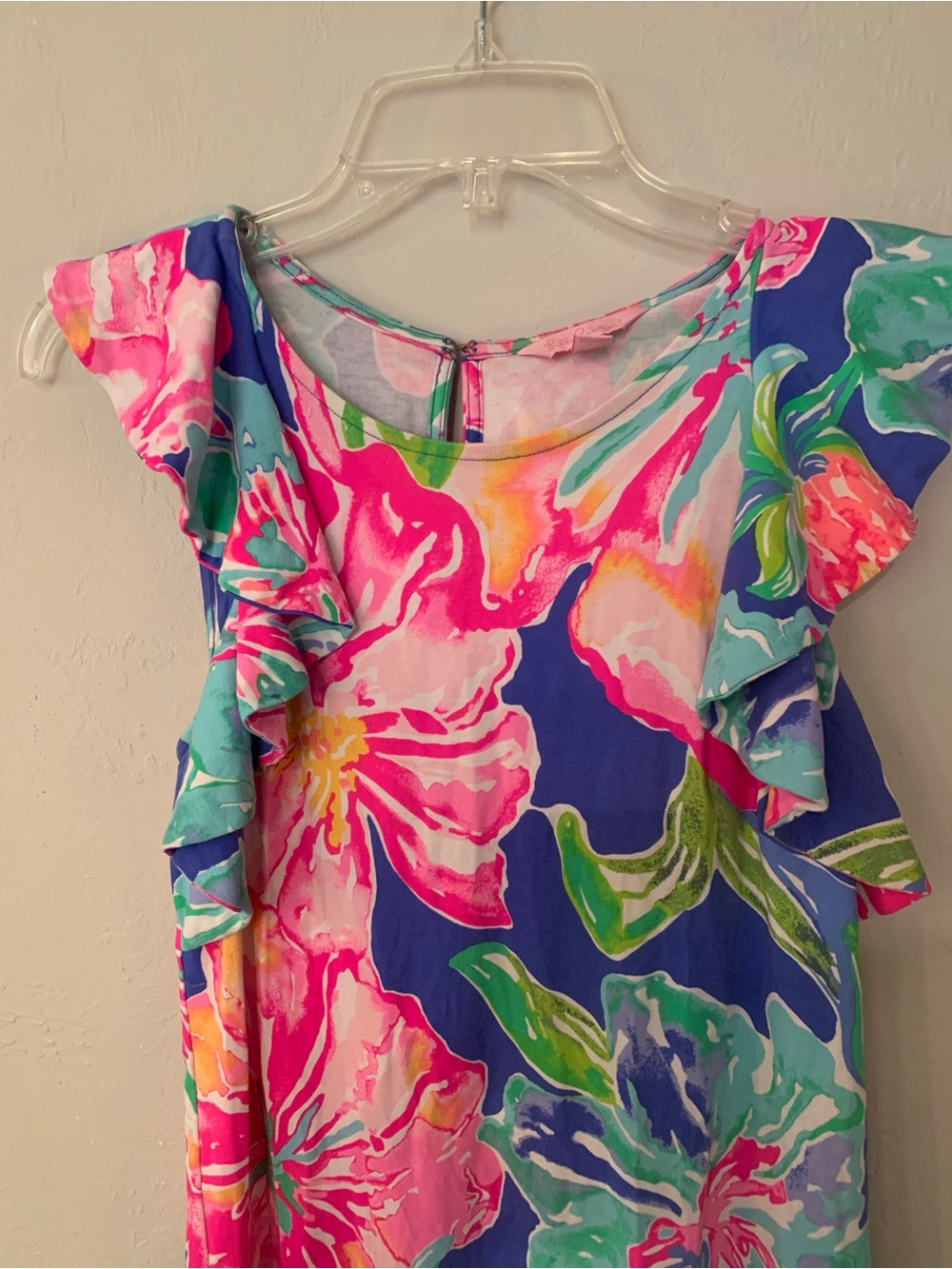 Lilly Pulitzer Vibrant Floral Dress Ruffle Sleeveless Dress Small No Flaw - Picture 3 of 8